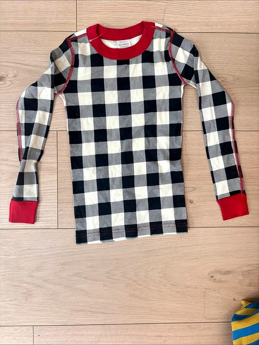 Hanna Andersson Girls Size 6-7 Checkered Long Sleeve Organic Cotton Like New